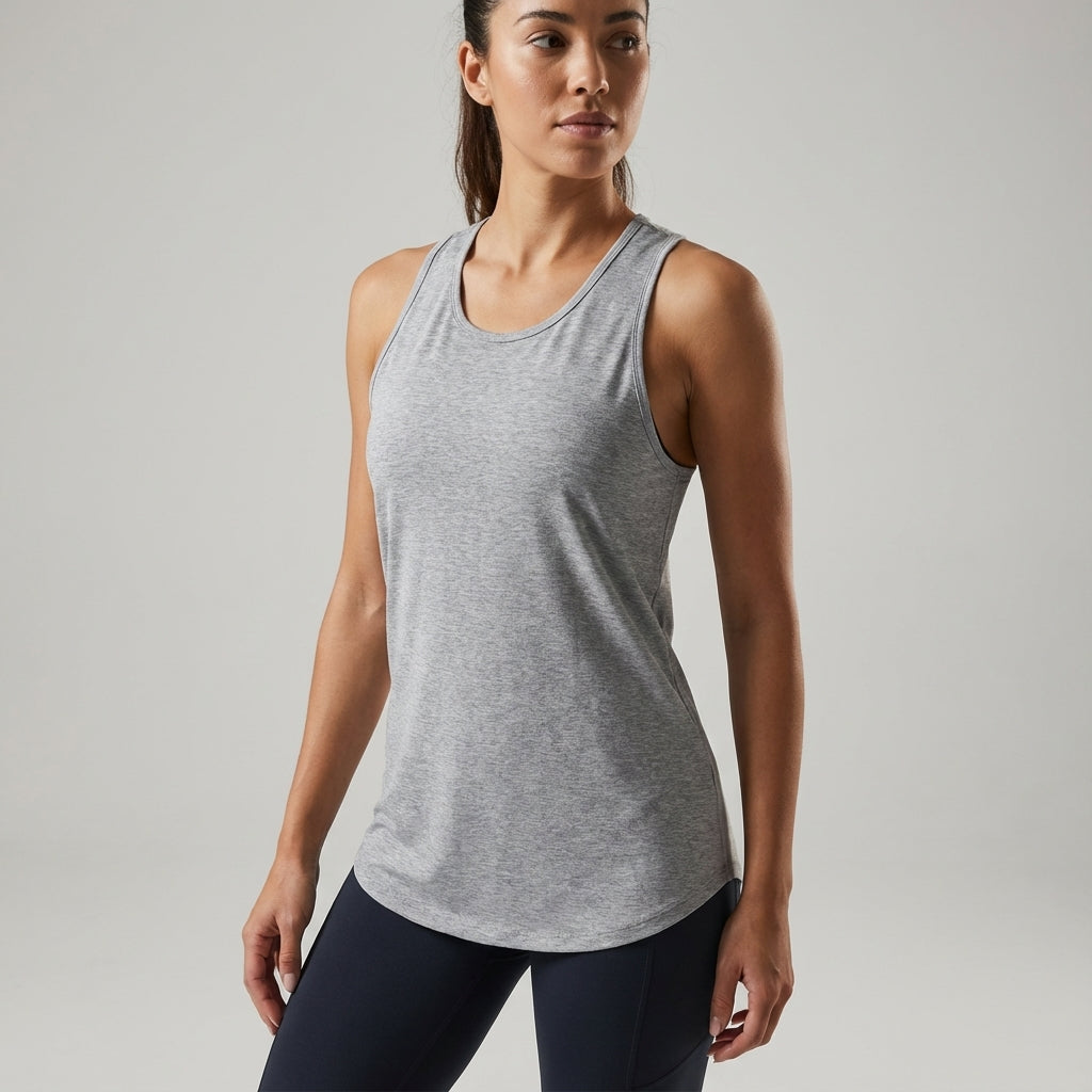 Claire women's athletic sleeveless top in solid color, ideal for yoga, gym, or casual wear.