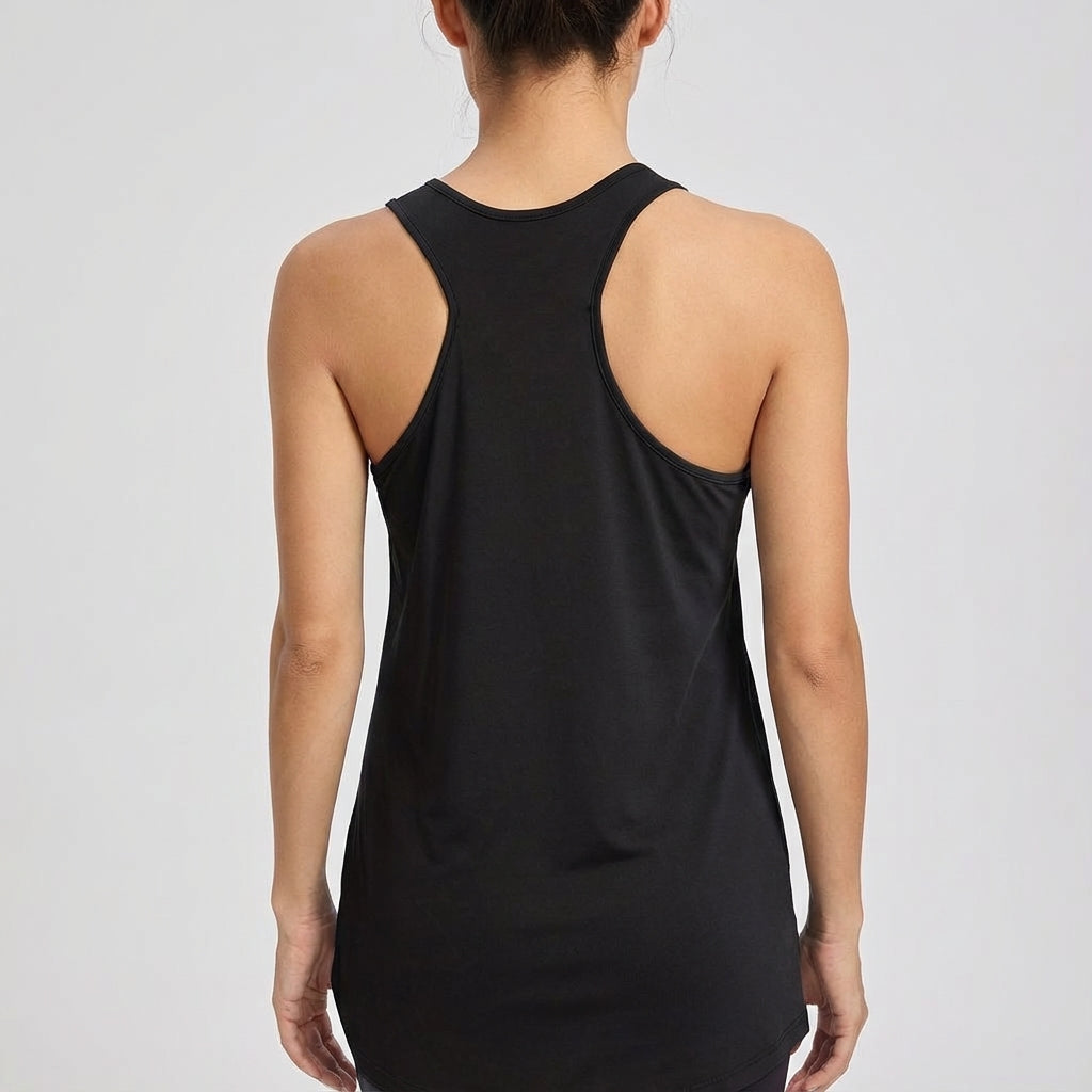 Women's flexible fit active top, a comfortable sleeveless shirt for daily wear or sports.