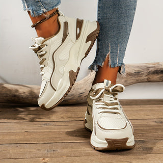 Comfortable women's platform sneakers with a thick sole. Trendy casual shoes perfect for daily wear & elevated style.