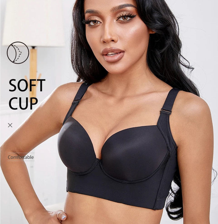 Comfortable wireless women's plus size bra. Deep cups offer excellent lift, full coverage & support.