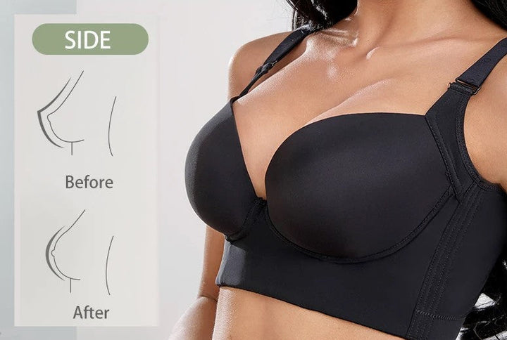 Wireless comfort in a women's plus size push-up bra. Deep cups ensure a supportive, full coverage fit.