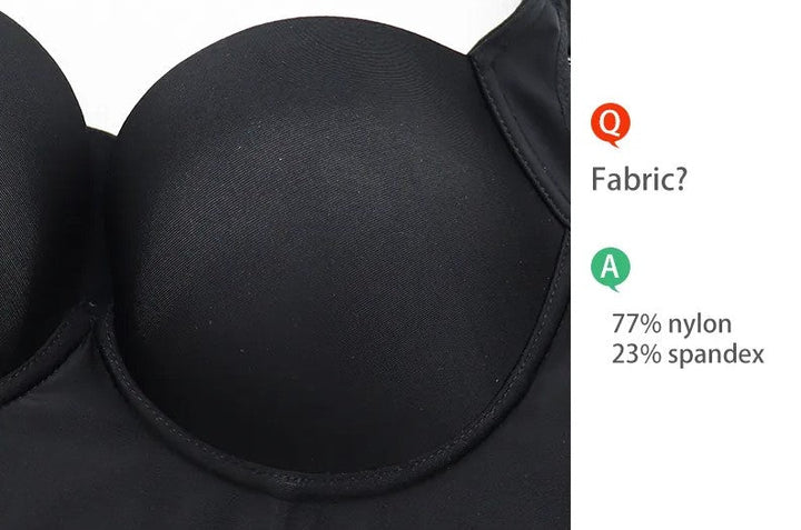 Adjustable straps on a comfortable plus size deep cup push-up bra for women, ensuring perfect fit.