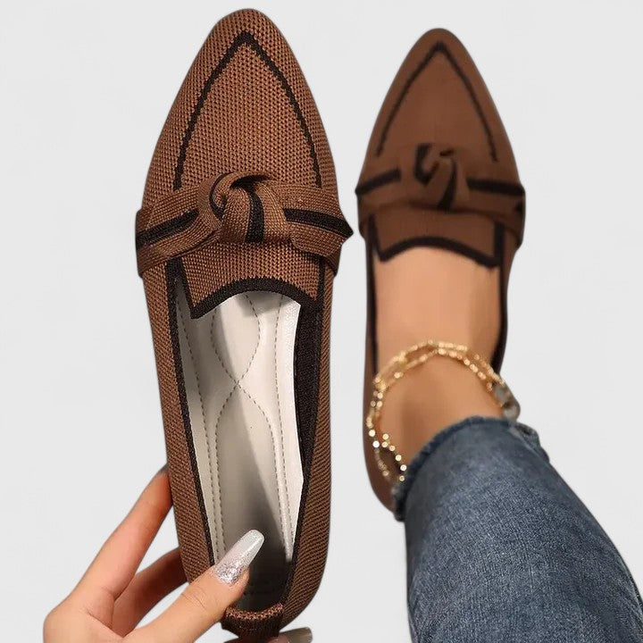 Versatile women's pointed toe loafers with contrast trim, ideal for spring, summer, office, or casual wear.