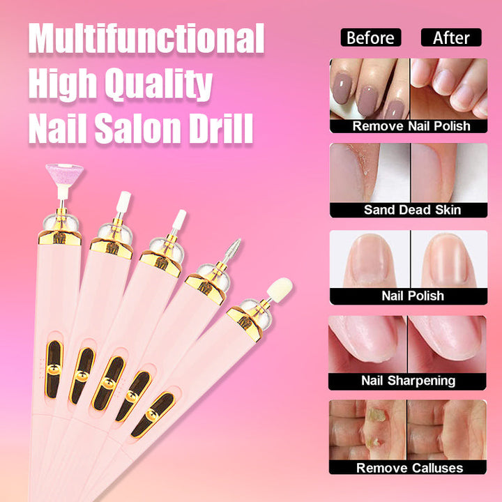 Professional women's electric nail buffer beauty tool for easy at-home personal nail care.