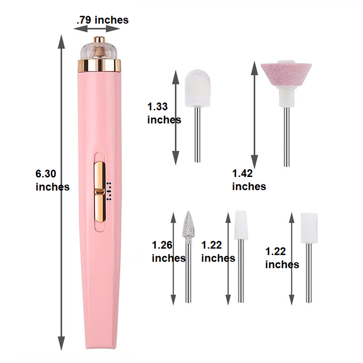 Advanced women's electric nail buffer for effective and quick at-home manicure and pedicure.