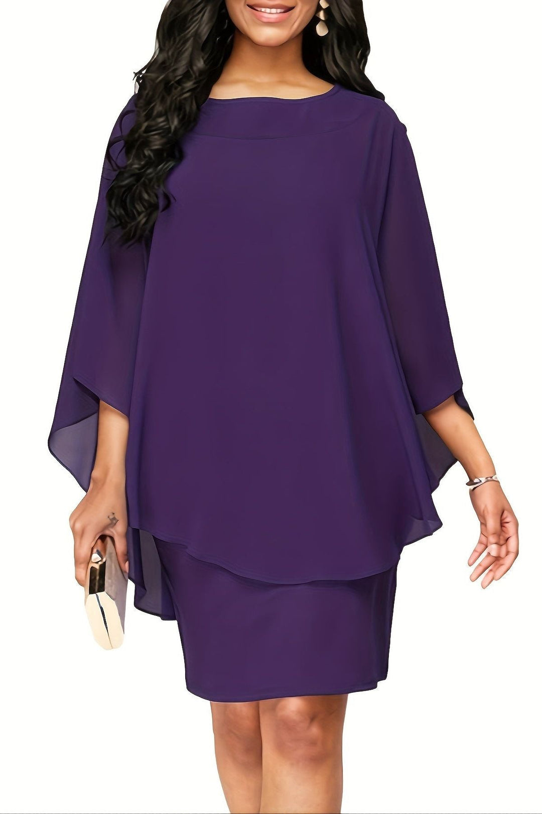 Comfortable women's relaxed fit midi dress with a vibrant print. Effortless casual wear, perfect for summer fashion.