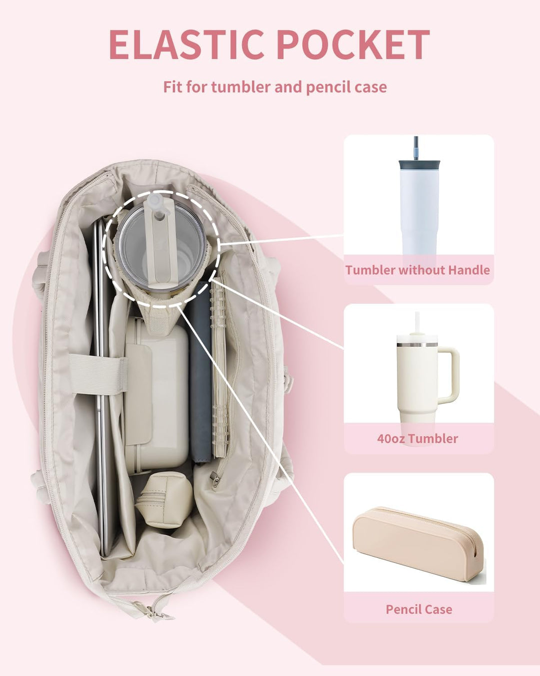 Stylish women's puffer tote with quilted design, perfect for daily use & laptop carry.
