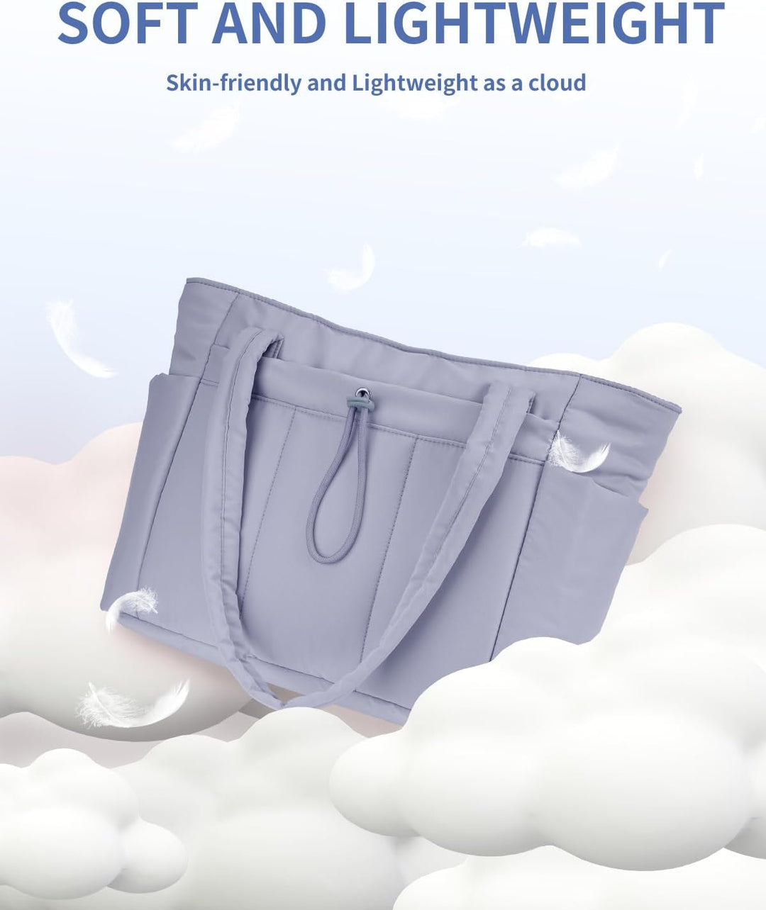 Modern women's quilted puffer laptop bag, designed for efficient work and travel.