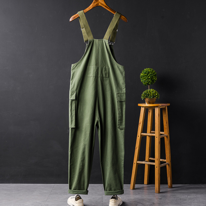 Everyday wear women's relaxed fit bib overalls with adjustable straps, a comfy classic jumpsuit.
