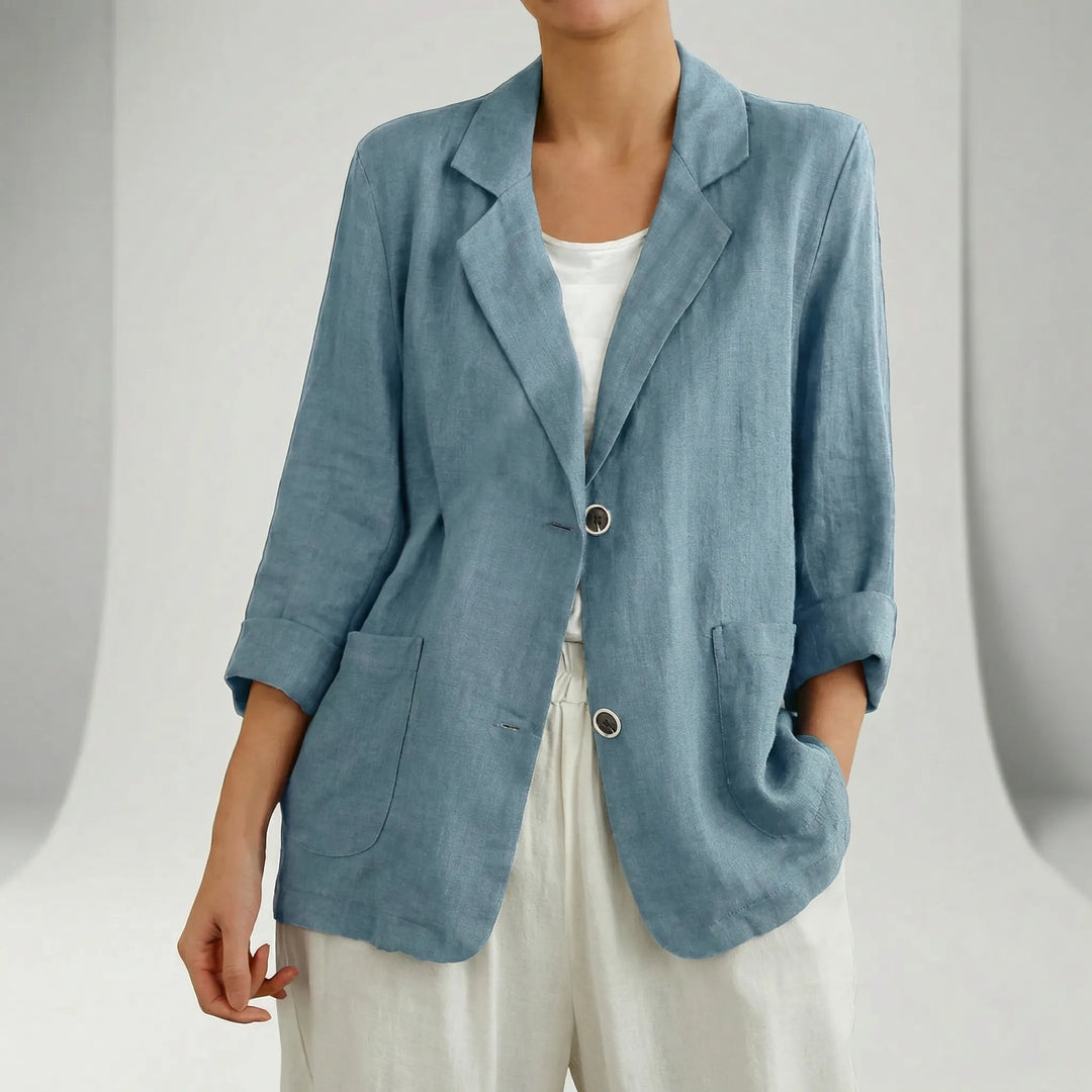 Stylish Olivia Women's Relaxed Fit Blazer, a versatile lightweight jacket for professional or casual outfits.
