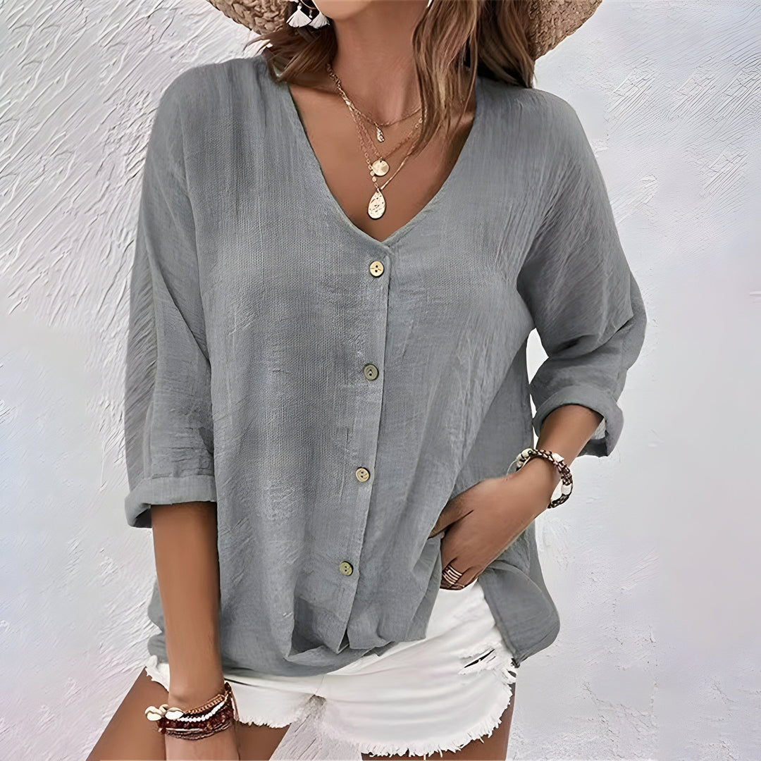 Comfortable women's relaxed fit blouse, everyday style, great for all-day wear.