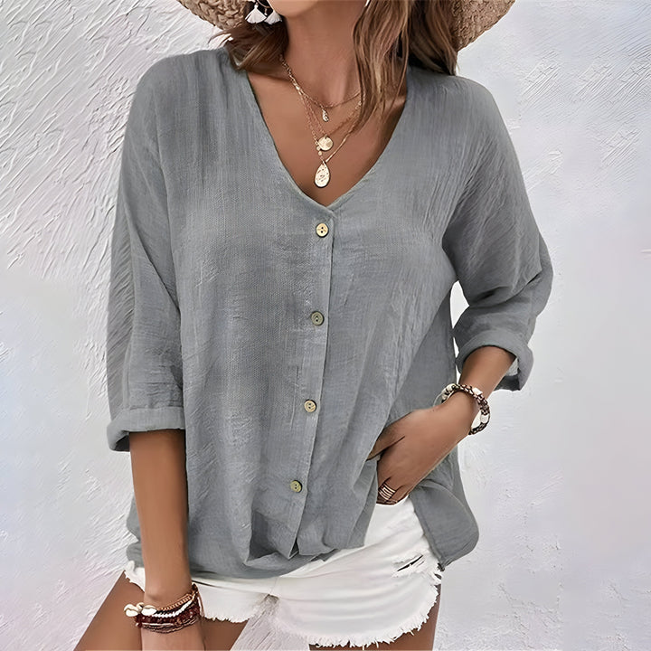 Comfortable women's relaxed fit blouse, everyday style, great for all-day wear.