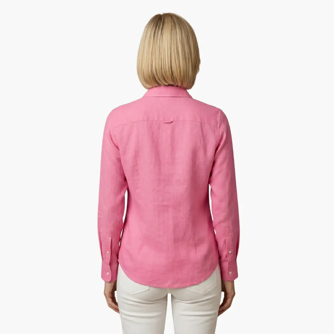 Women's long sleeve button-up blouse, perfect for versatile office & casual wear.