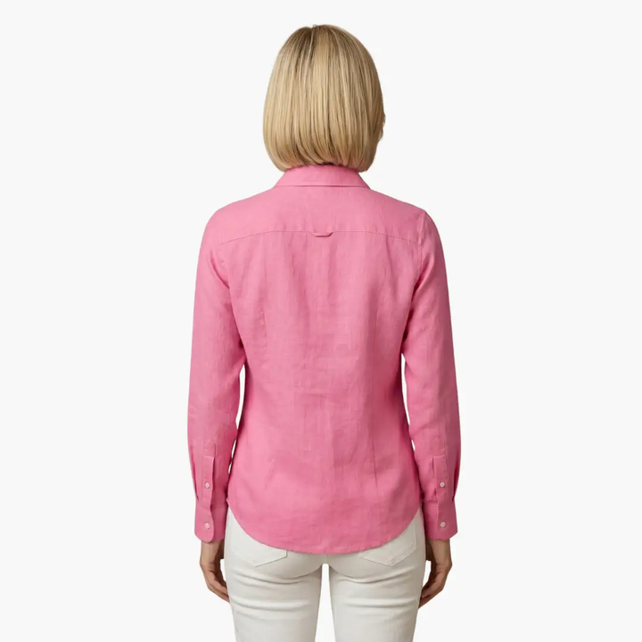 Women's long sleeve button-up blouse, perfect for versatile office & casual wear.