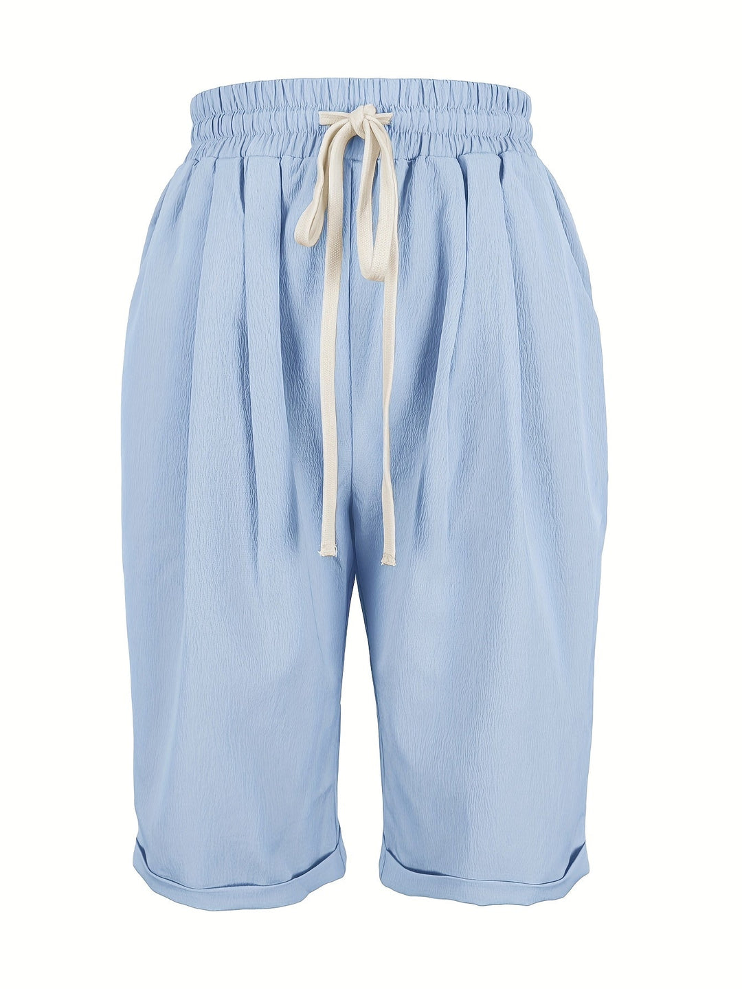 Stylish women's relaxed fit capri trousers featuring a comfortable elastic waist. Great for summer.