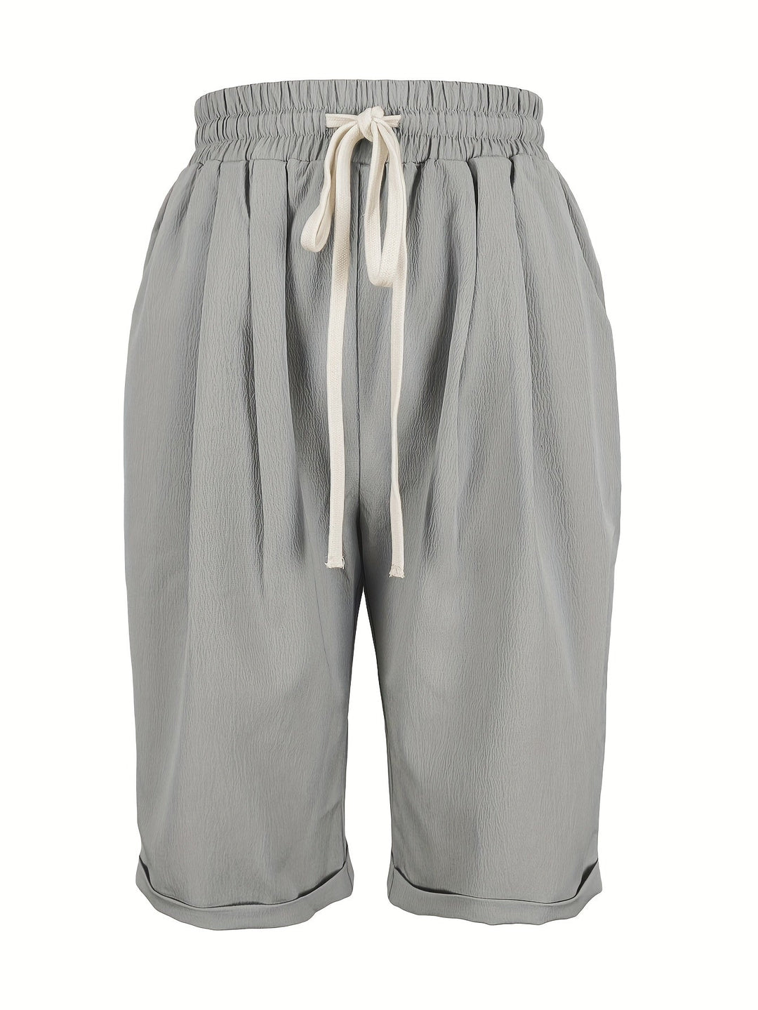 Easy-to-wear women's relaxed fit capri trousers with elastic waist, perfect for summer comfort.