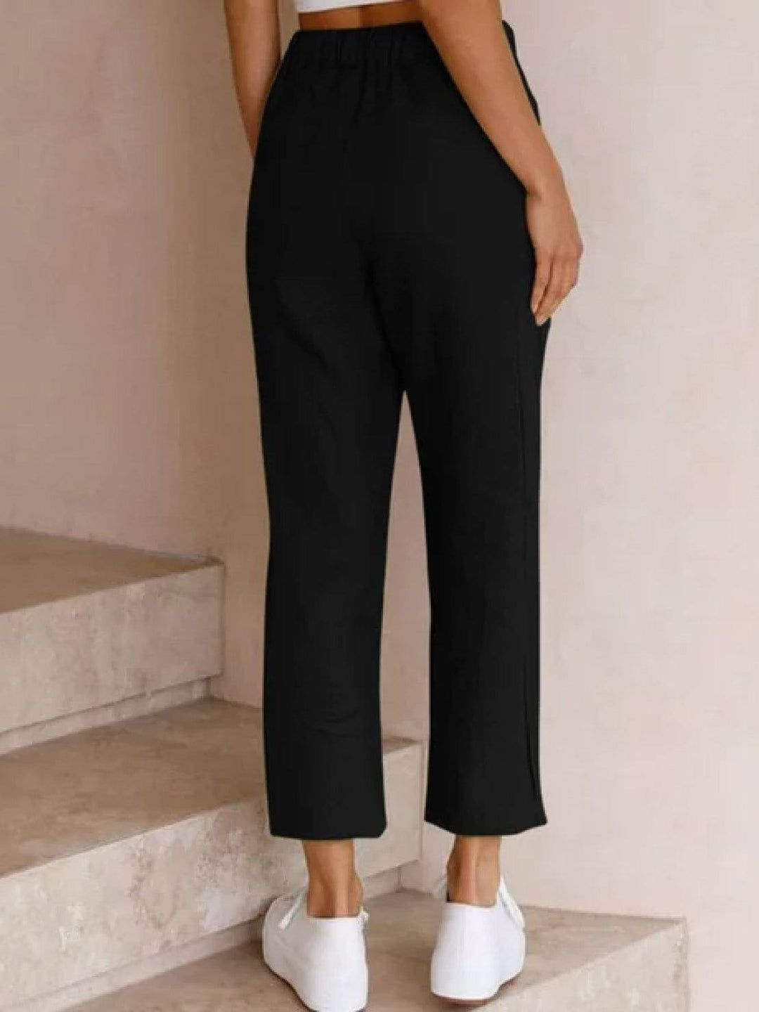 Women's comfortable drawstring pants, cuffed hem, great for travel and everyday.