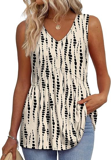 Women's sleeveless top in a vibrant solid color, relaxed fit for summer & spring casual style.
