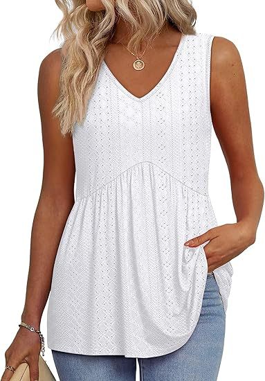 Lightweight women's sleeveless blouse with a relaxed fit for comfortable summer style.