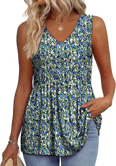 Front view of a women's relaxed fit sleeveless top, ideal for comfortable daily wear.