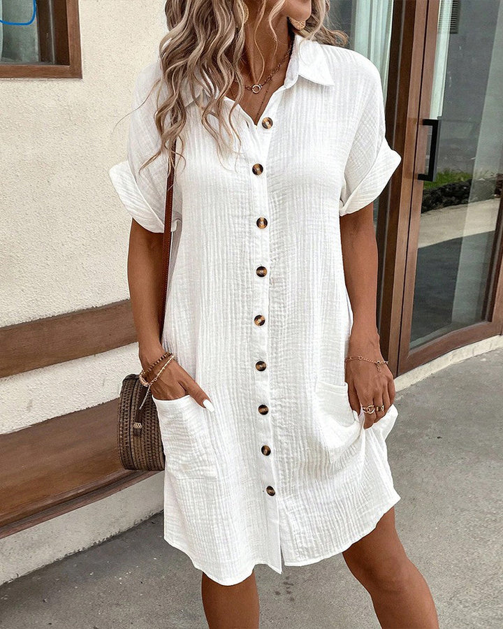 Easy-to-wear women's sundress, relaxed fit, comfortable and breezy for summer everyday style.