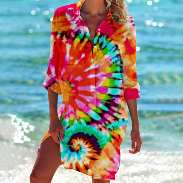 Women's relaxed fit summer shirt. Short sleeve, comfortable, perfect for casual everyday wear.
