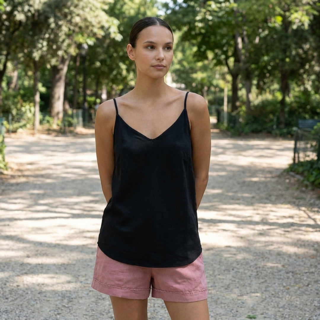 Everyday women's spaghetti strap tank top, ideal for spring and summer comfort.