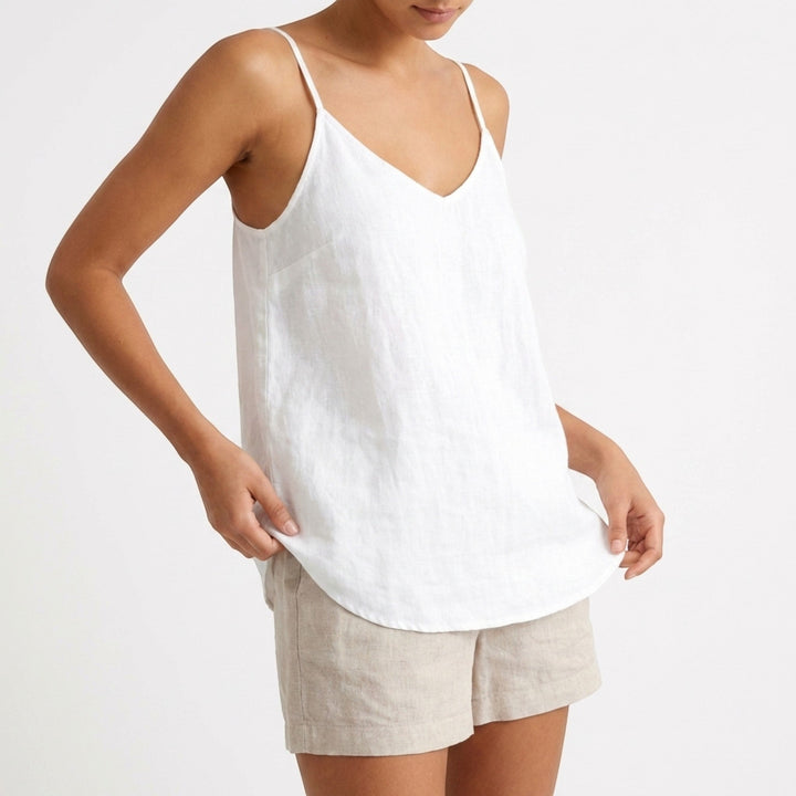 Stylish women's summer tank, relaxed cut, delicate spaghetti straps. Casual & breezy.