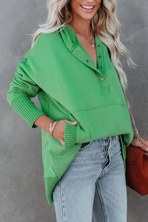 Relax in this women's relaxed tunic hoodie, a cozy longline pullover sweatshirt for daily comfort.