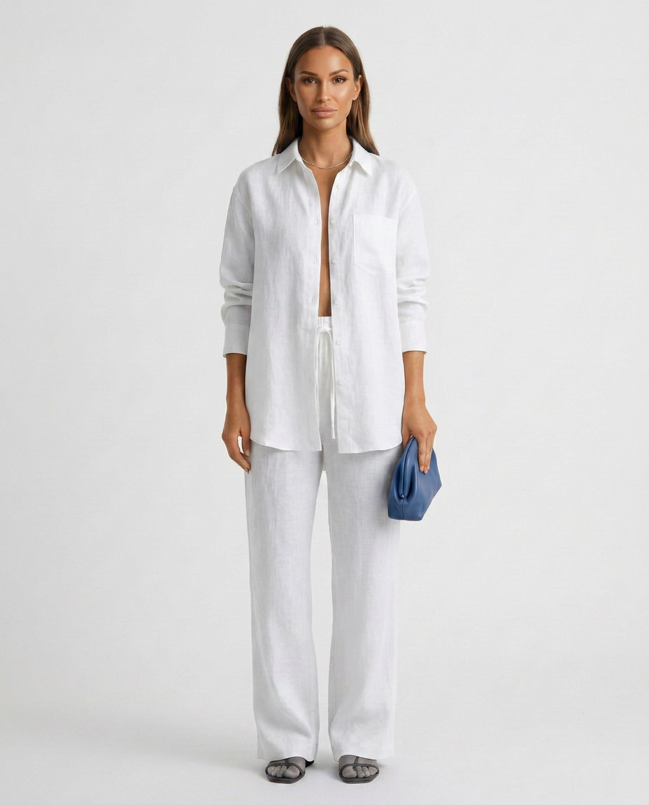 Effortless style and comfort in this women's relaxed fit two-piece matching lounge set.