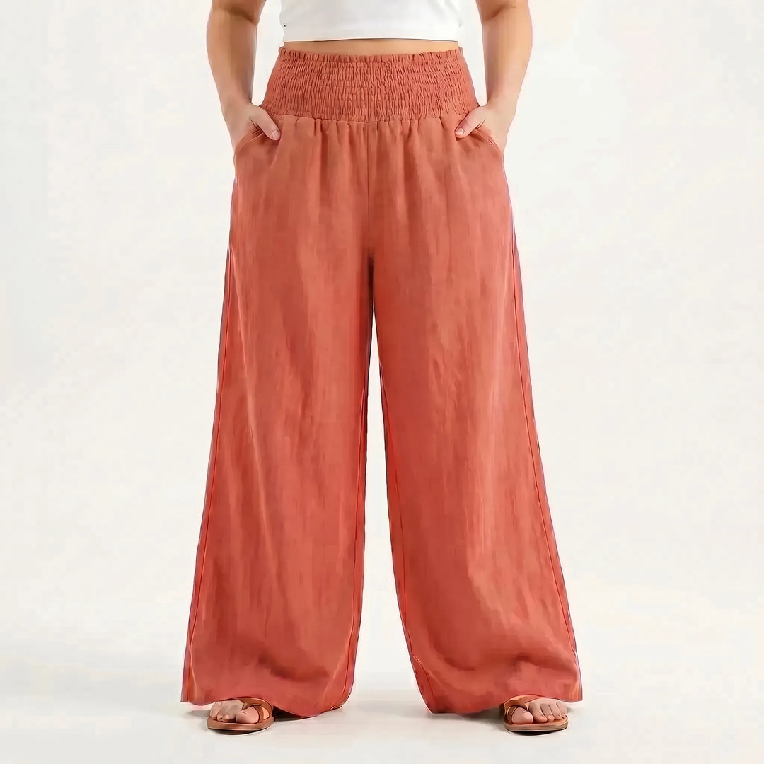Casual wide-leg summer trousers for women, designed for comfort wear and spring/summer style.