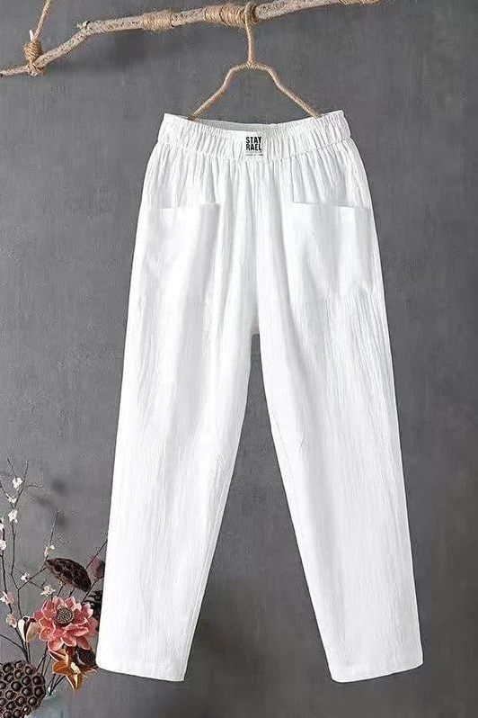 Women's relaxed wide-leg summer pants, perfect for vacation wear. Flowy, comfortable, and lightweight.