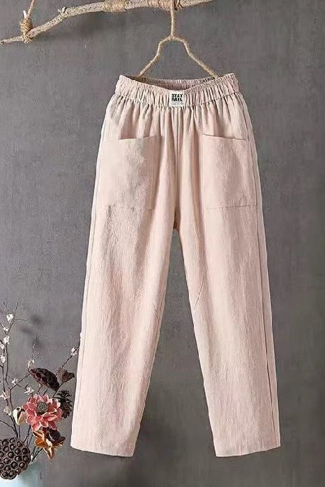Casual wide-leg summer trousers for women, offering a relaxed fit and comfortable, flowy design.