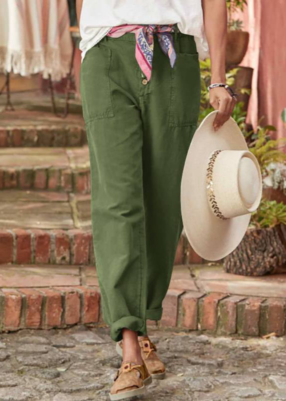 Women's spring/summer relaxed wide leg trousers with adjustable high waist, perfect for a breathable, chic look.