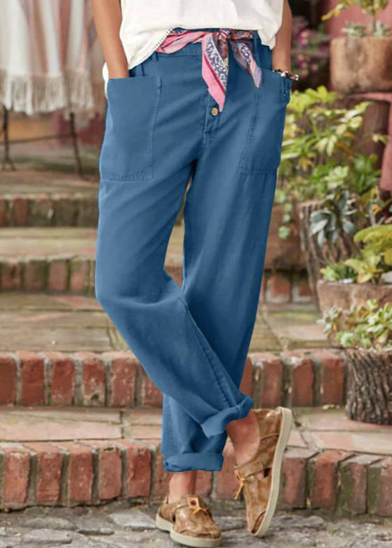 Flowy women's high-waist trousers, relaxed wide leg design & adjustable fit for spring & summer elegance.