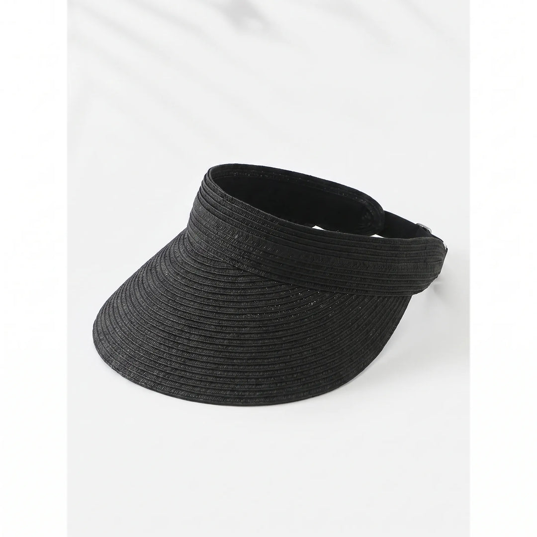 Lightweight women's sun visor hat, adjustable & open top. Wide brim provides essential sun protection for summer.