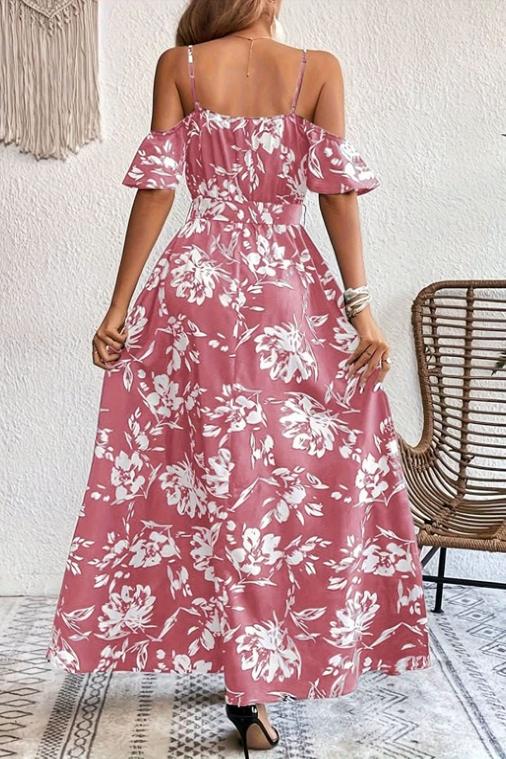 Women's cold shoulder maxi dress, an elegant and sophisticated choice for parties and special occasions.
