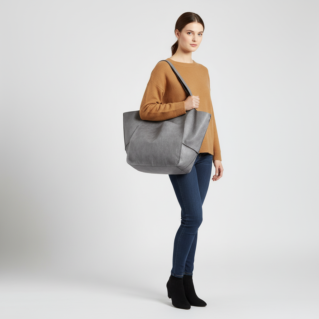 Everyday women's large tote bag. Vegan leather shoulder bag, perfect for work & daily essentials.