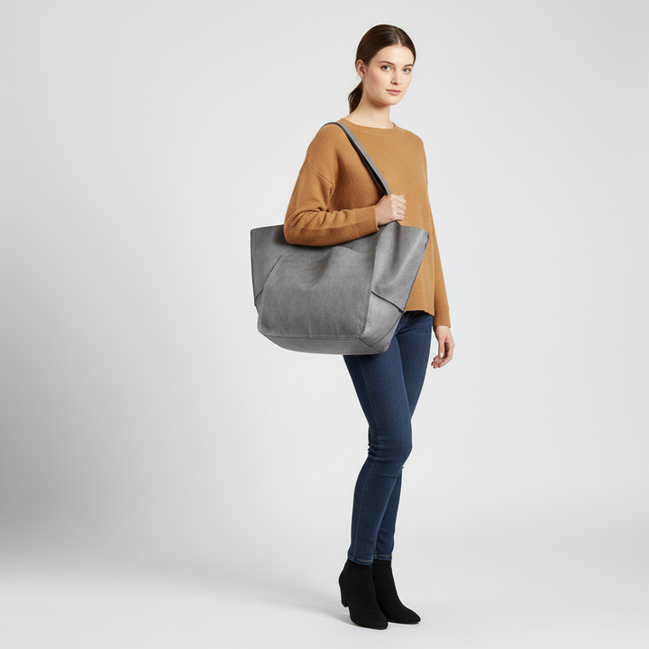 Everyday women's large tote bag. Vegan leather shoulder bag, perfect for work & daily essentials.