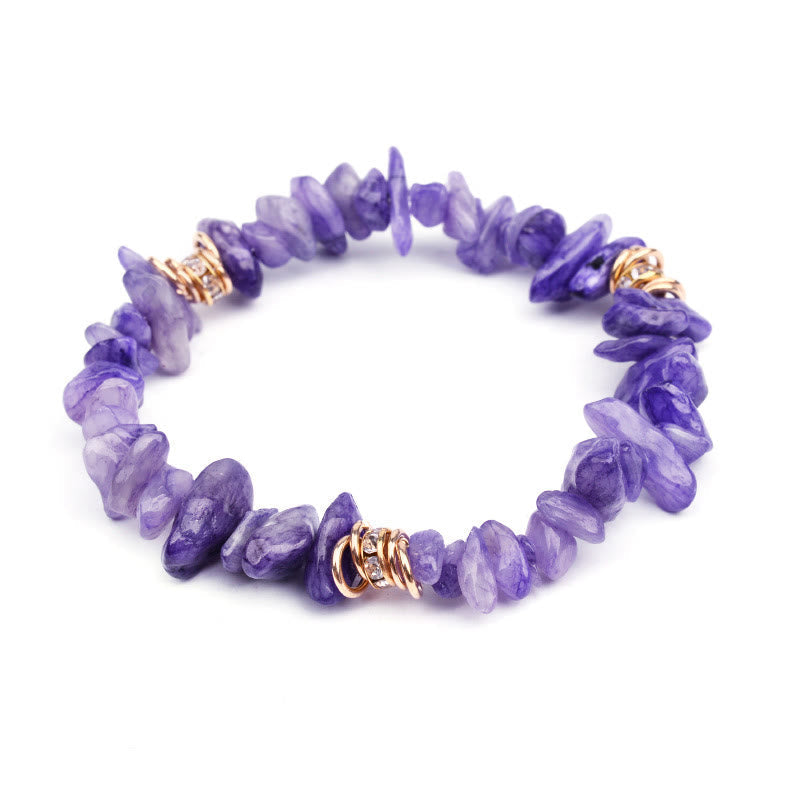 Black Tourmaline natural stone crystal healing bracelet for women. Protection gemstone, adjustable.