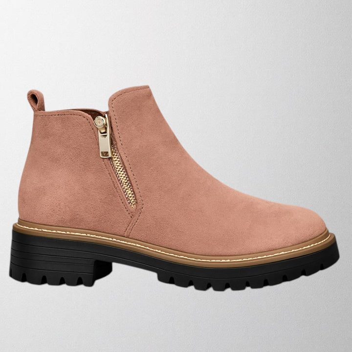 Elegant women's round toe shoes with side zip, ideal for evening wear or chic versatile outfits.