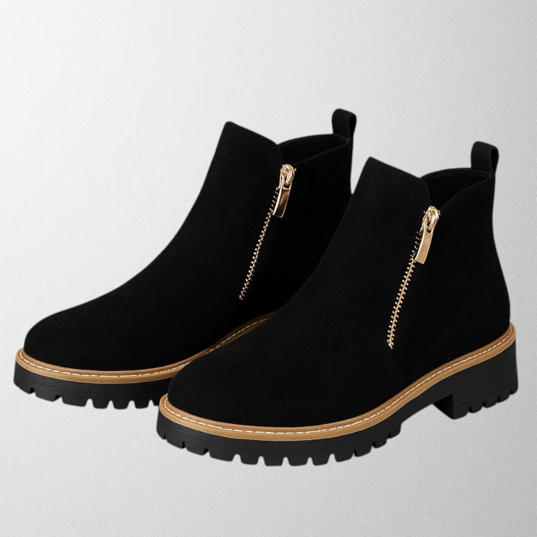 Versatile women's round toe side zip shoes, adapting effortlessly from casual to formal occasions.
