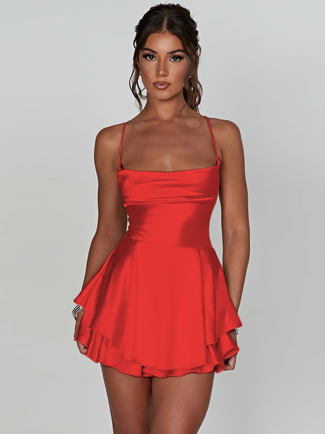 Elegant ruched mini dress for women, perfect for cocktail parties and formal events.