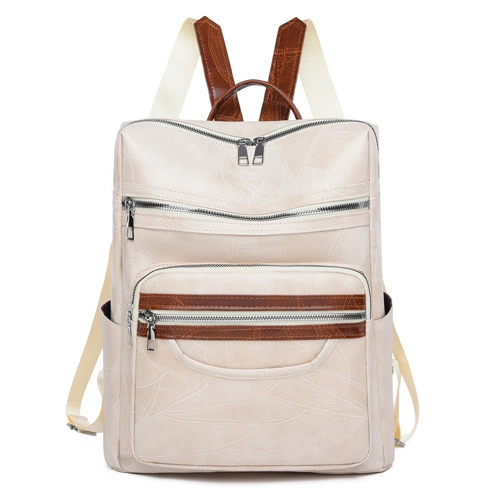 Elegant Sade coffee leather backpack for women, a stylish & versatile accessory for everyday essentials & fashion.