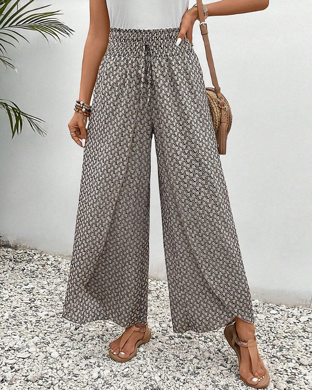 Women's Sahara relaxed wide-leg pants. Effortless, comfortable, and chic for summer & spring casual wear.