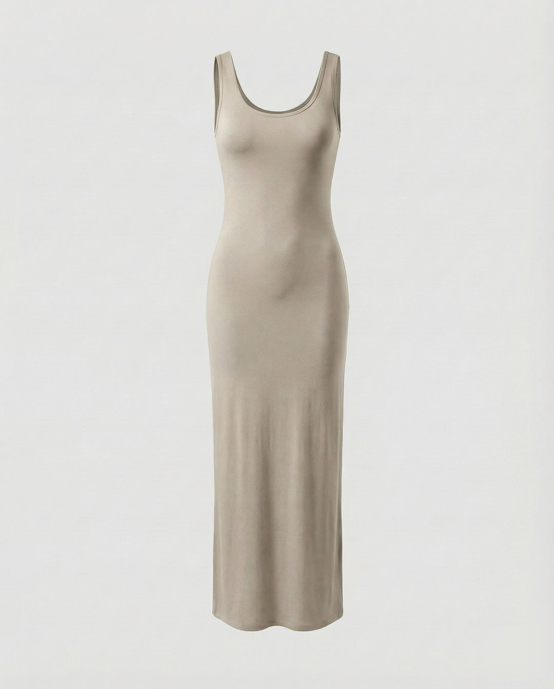 Sleek women's scoop neck sleeveless bodycon maxi dress. Fitted design for casual elegance.