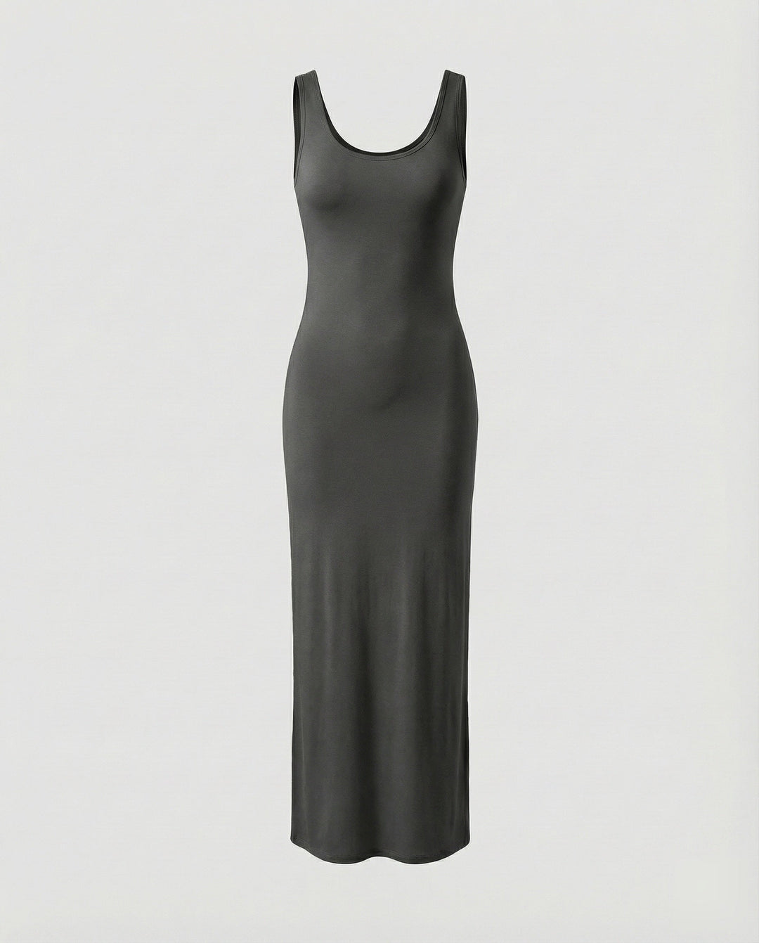 Women's comfortable scoop neck sleeveless bodycon maxi dress. Versatile for casual summer wear.