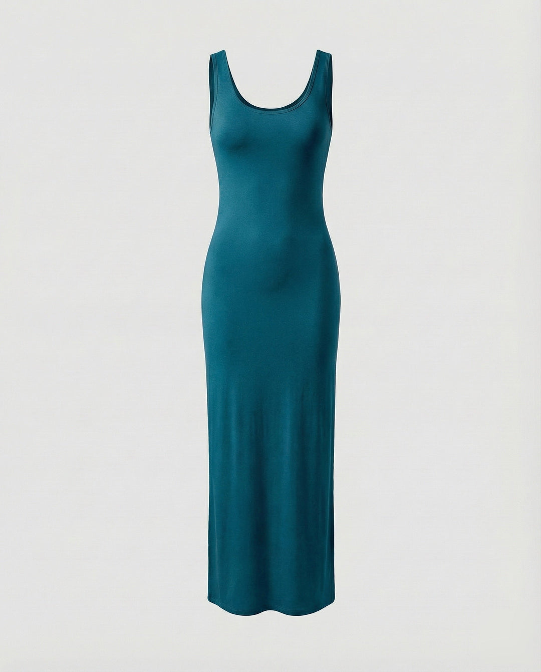 Comfortable & elegant women's scoop neck sleeveless bodycon maxi dress for summer.