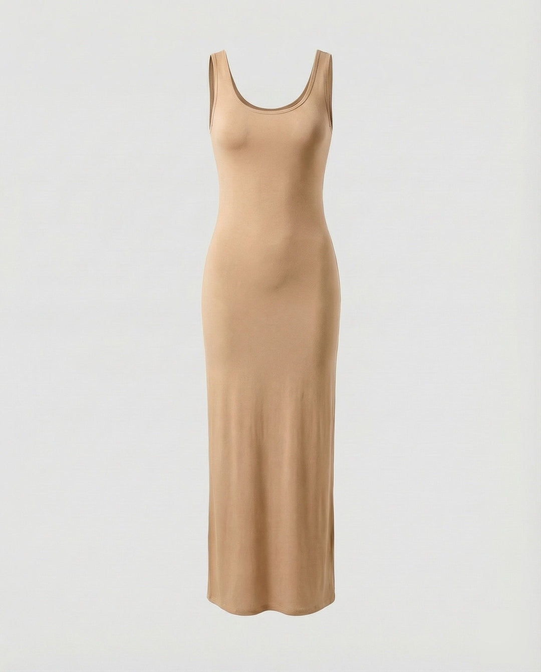 Chic women's fitted scoop neck sleeveless dress. A bodycon maxi for everyday, flattering wear.