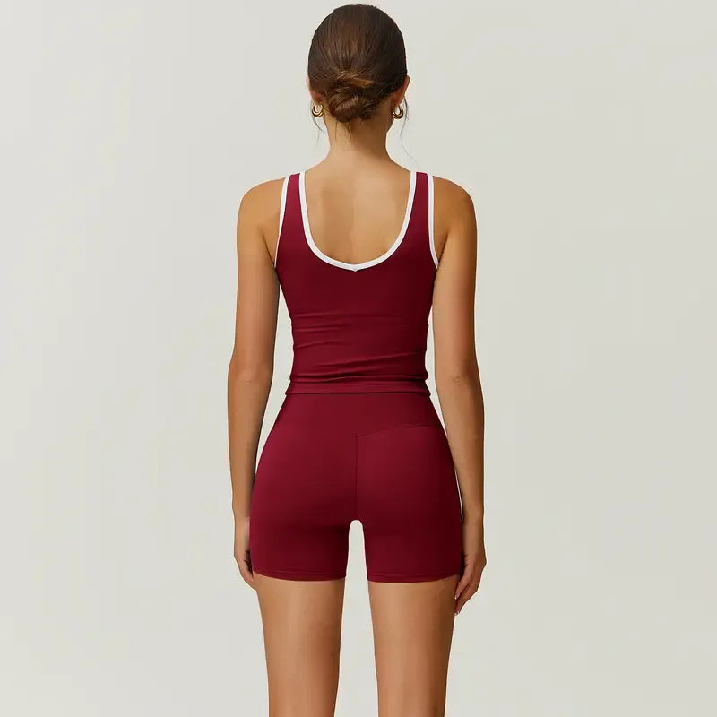 Enhance your workout with this women's sculpting activewear set & high-waist shorts.